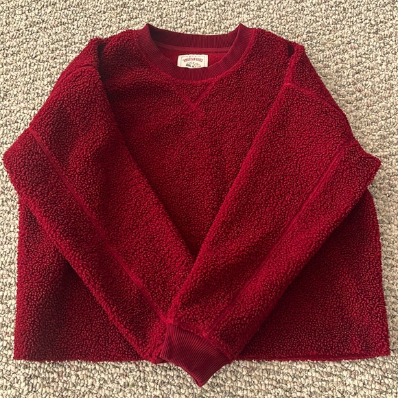 Red Sherpa Crew Neck Sweater-New without tags - Picture 2 of 3